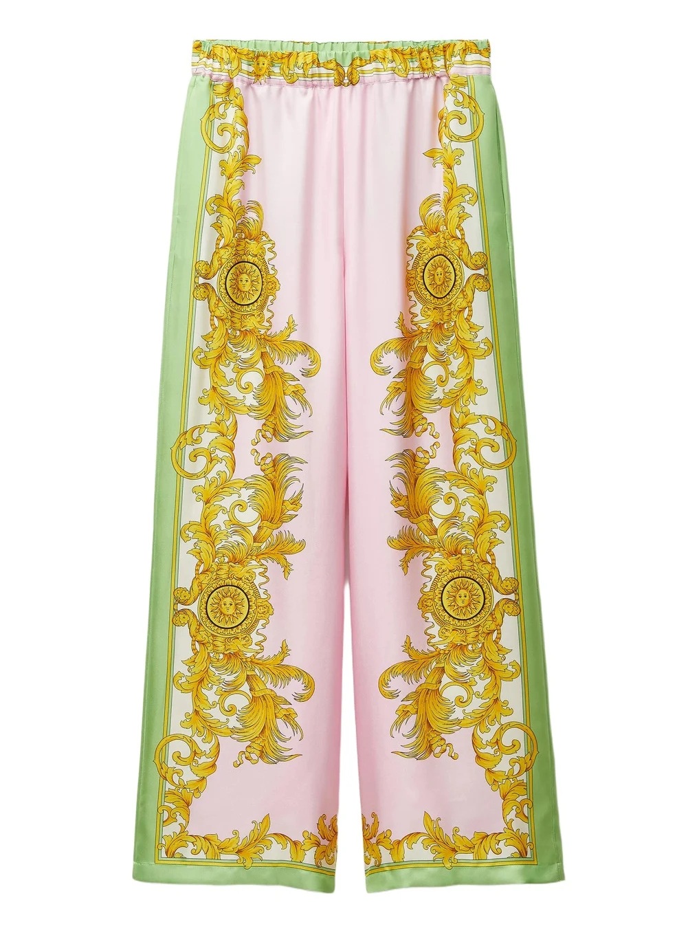 Versace Printed Silk Twill Pajama-Style Pants