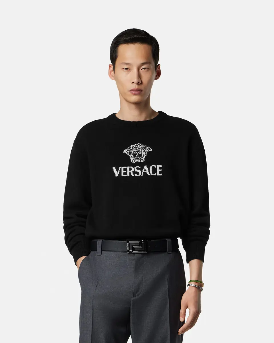 Versace Intarsia Cashmere Knit Sweater | Thumbnail 2 Versace Intarsia Cashmere Knit Sweater | Thumbnail 2