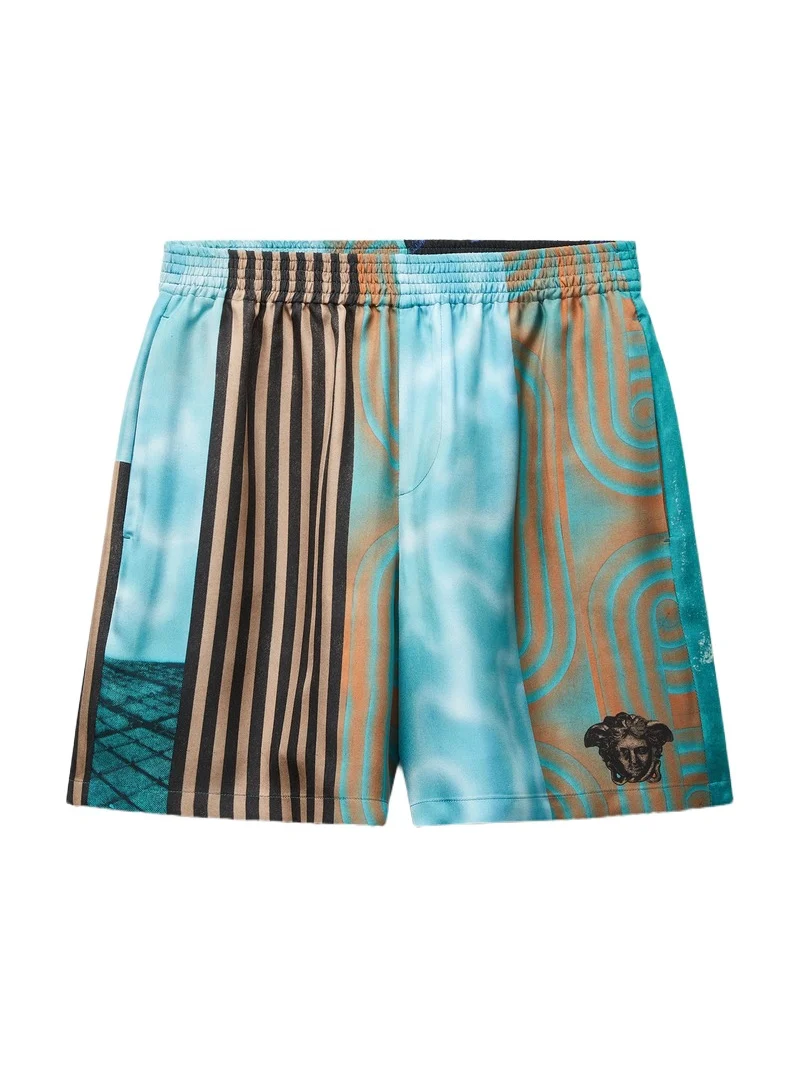 Versace Printed Silk Twill Shorts