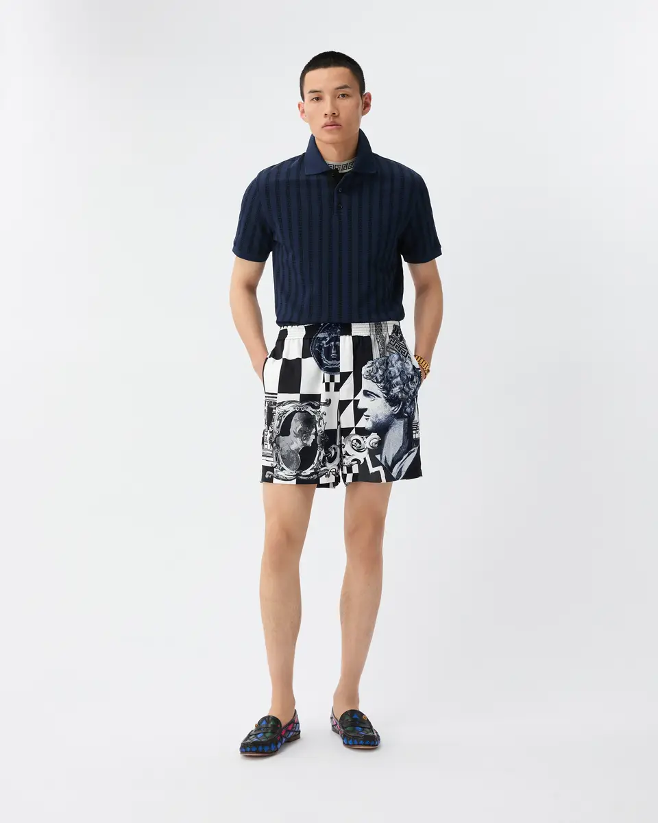 Versace Printed Silk Twill Shorts | Thumbnail 2 Versace Printed Silk Twill Shorts | Thumbnail 2