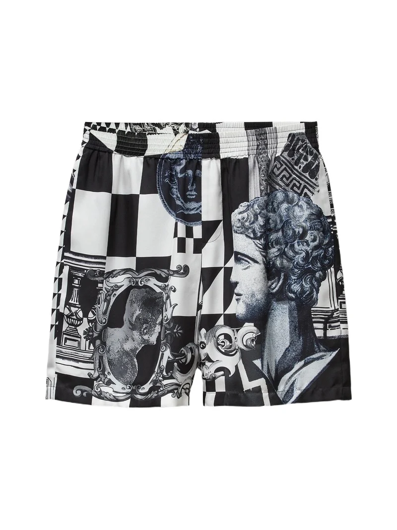 Versace Printed Silk Twill Shorts