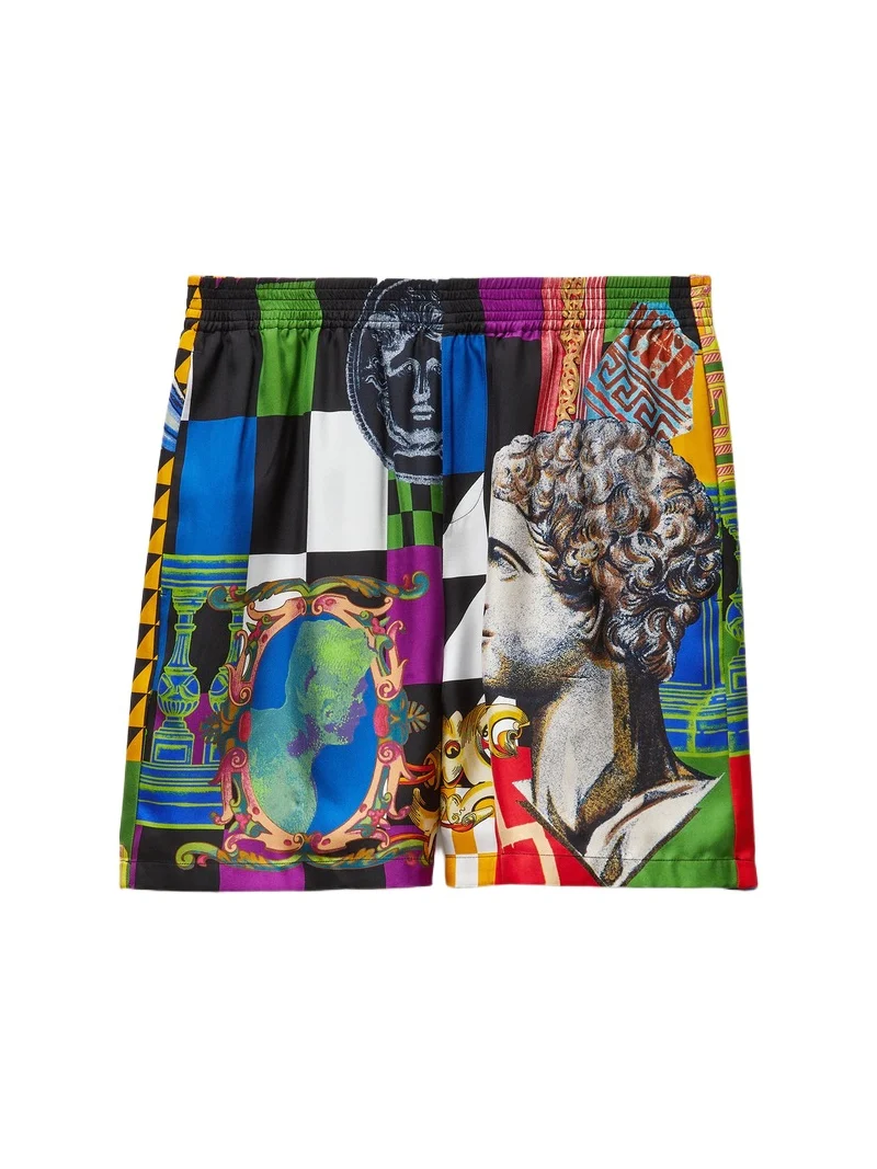 Versace Printed Silk Twill Shorts
