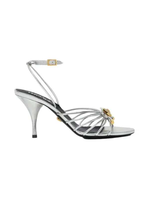Opera Bow Metallic Sandals 85 mm