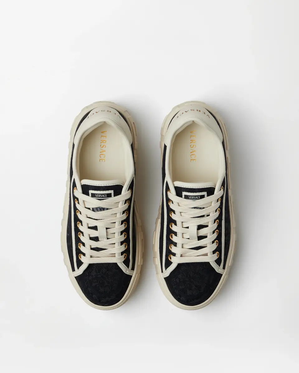 Versace Greca Jacquard Canvas Platform Sneakers | Thumbnail 2 Versace Greca Jacquard Canvas Platform Sneakers | Thumbnail 2