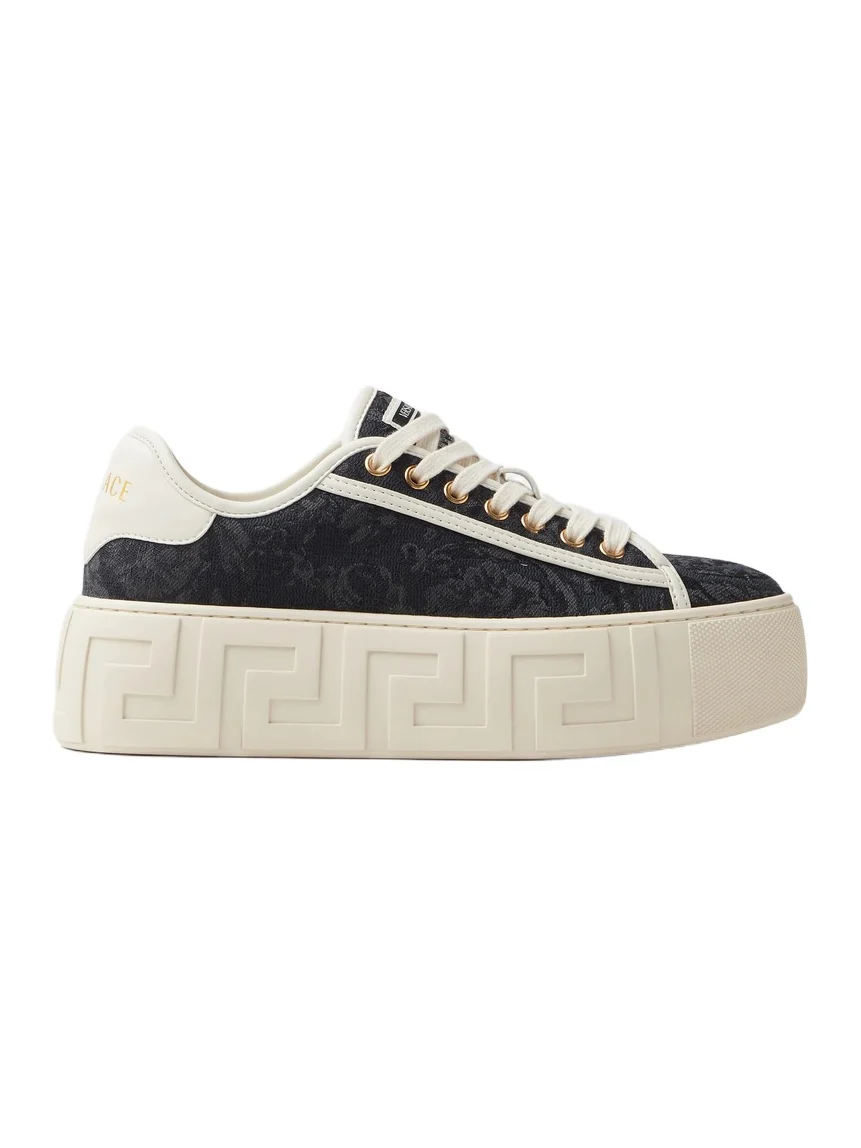 Versace Greca Jacquard Canvas Platform Sneakers