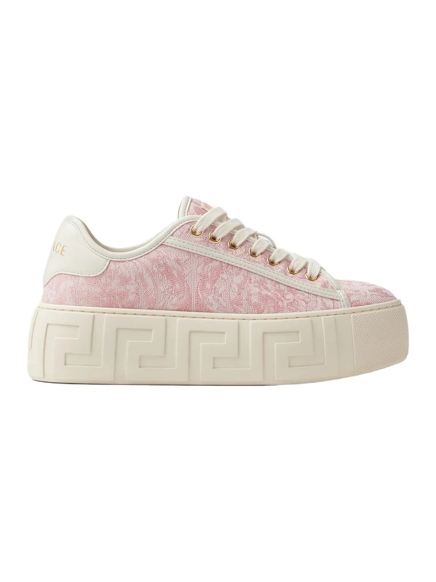 Versace Greca Jacquard Canvas Platform Sneakers