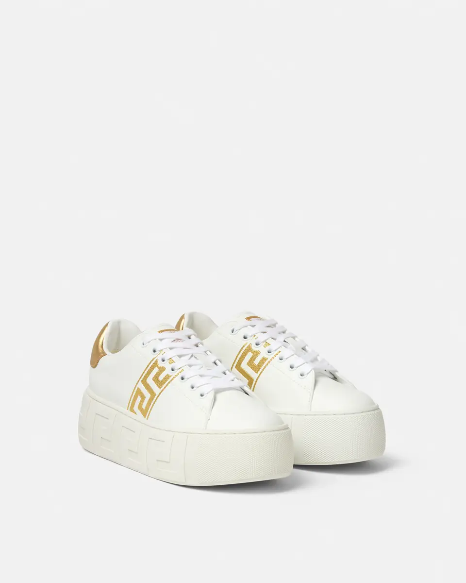 Versace La Greca Embroidered Platform Sneakers | Thumbnail 2 Versace La Greca Embroidered Platform Sneakers | Thumbnail 2