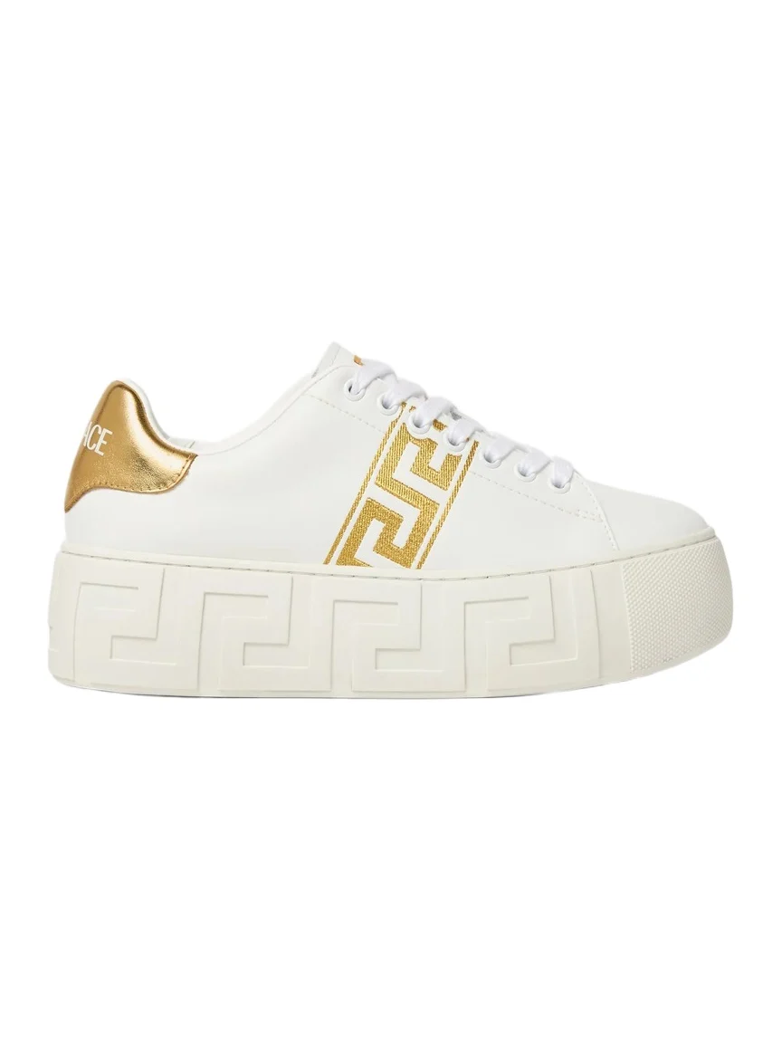 La Greca Embroidered Platform Sneakers La Greca Embroidered Platform Sneakers