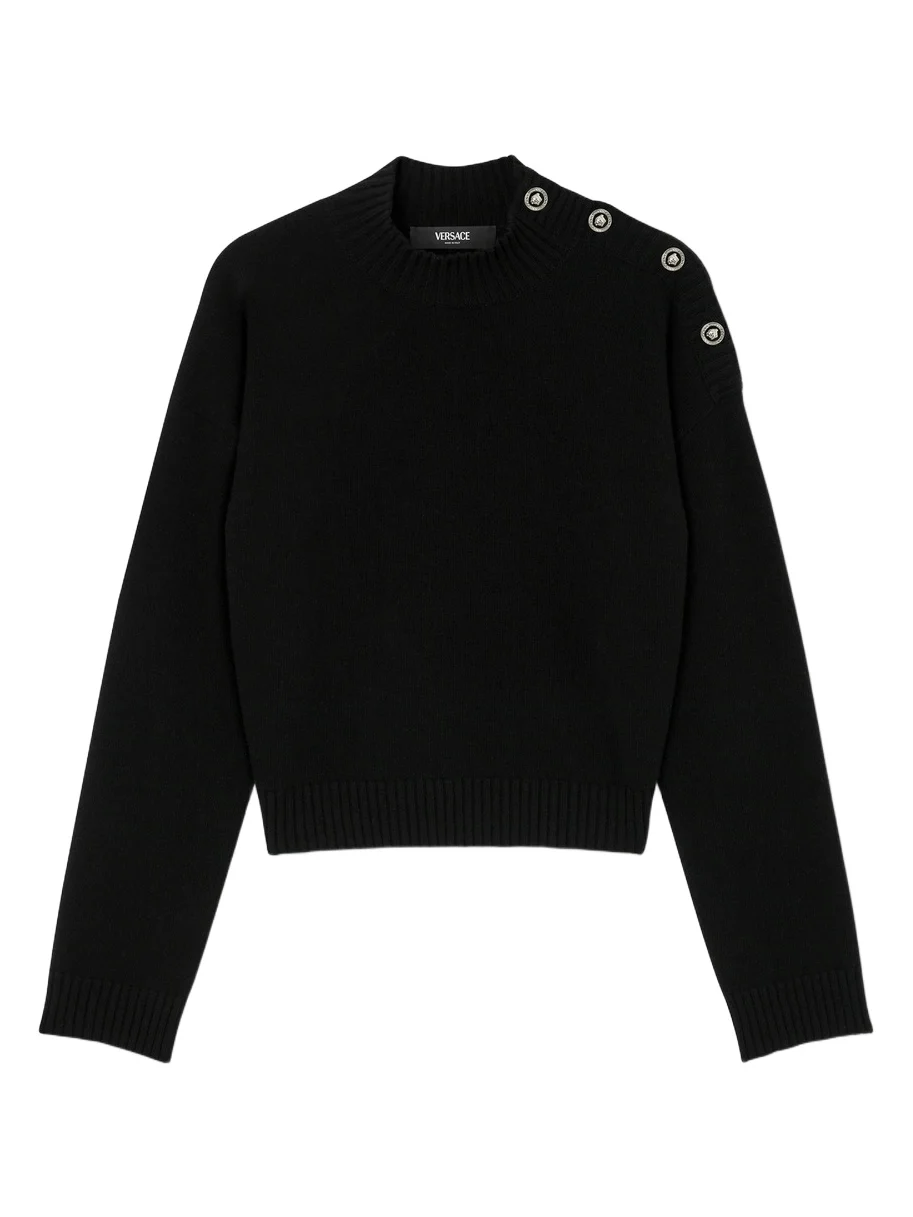 Versace Wool-Cashmere Knit Boxy Sweater