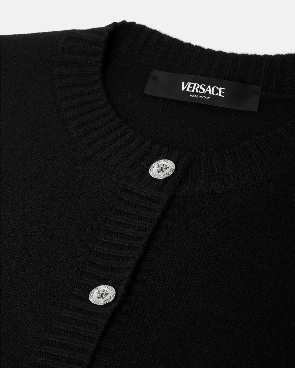 Versace Wool-Cashmere Knit Shirt Dress | Thumbnail 2 Versace Wool-Cashmere Knit Shirt Dress | Thumbnail 2