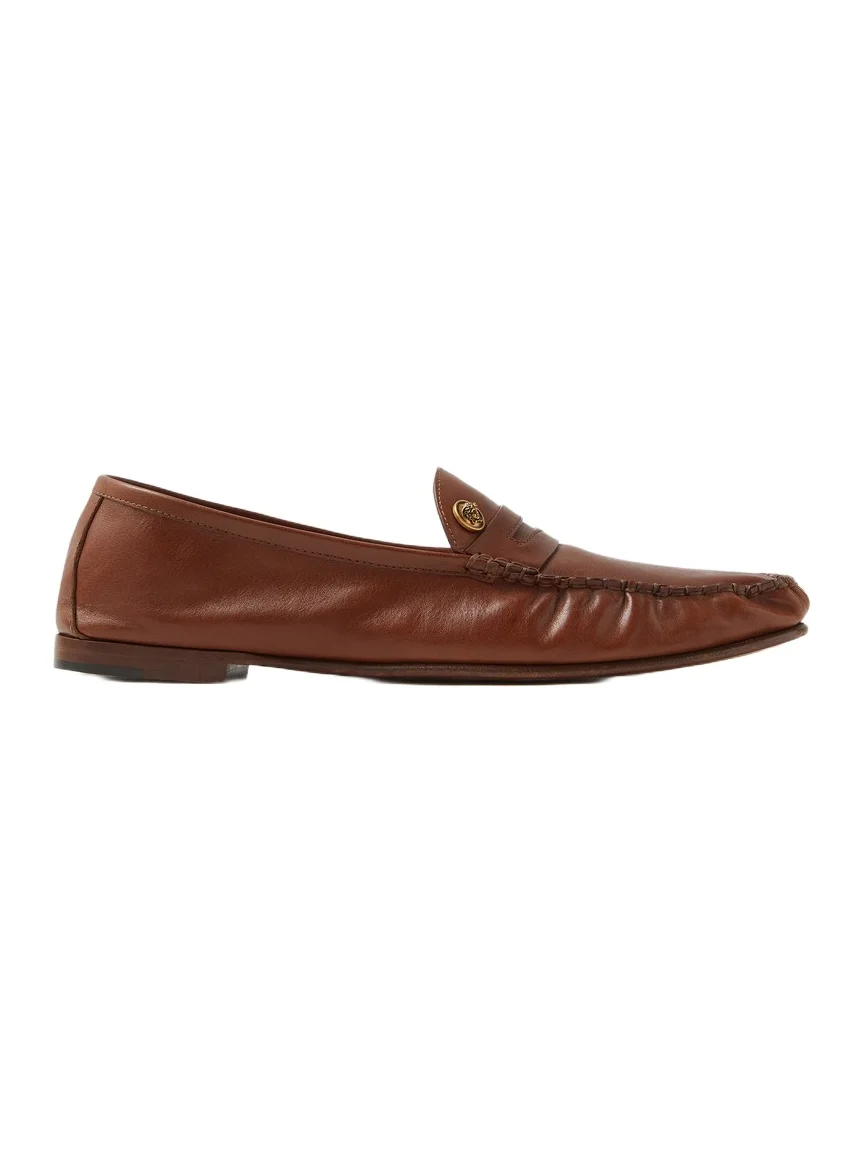 Versace Guanto Leather Loafers
