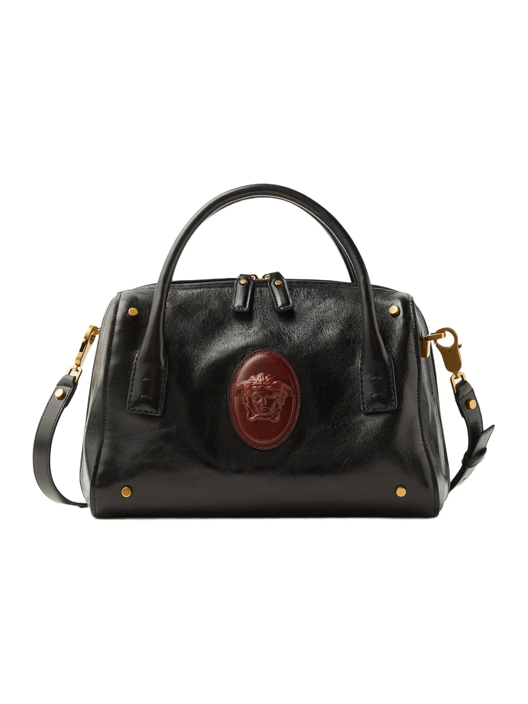 Versace Roomy Leather Boston Bag
