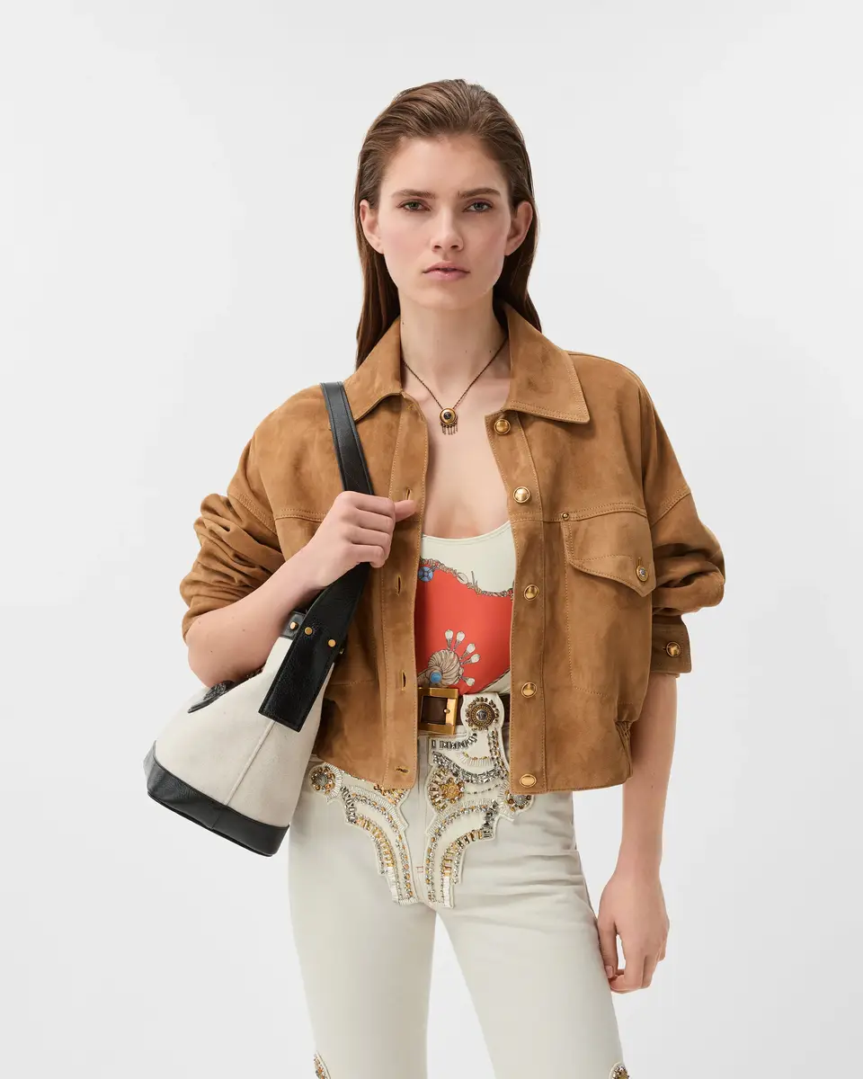 Versace Pivot Small Canvas Bucket Bag | Thumbnail 2