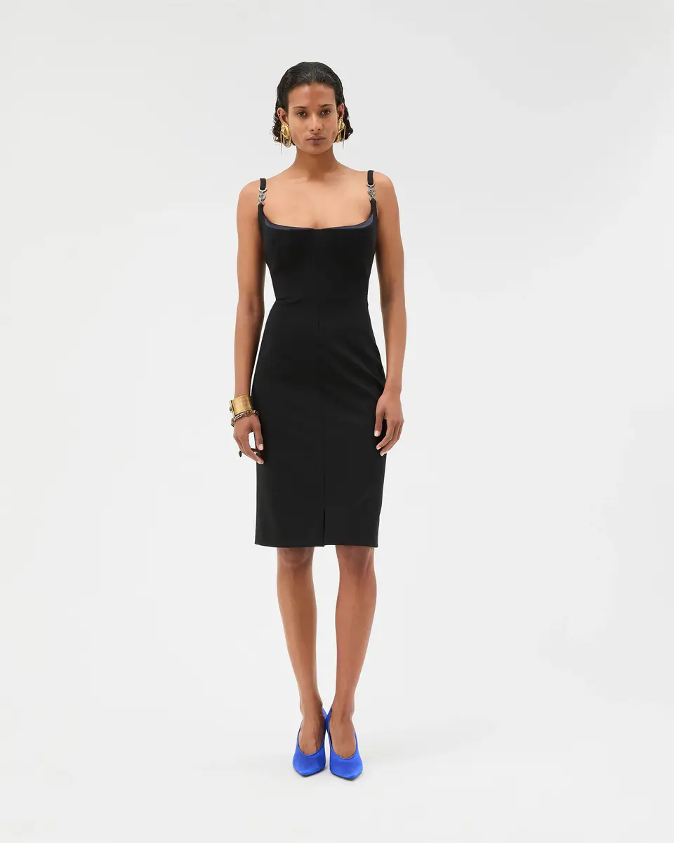 Versace Compact Viscose-Jersey Midi Dress | Thumbnail 2