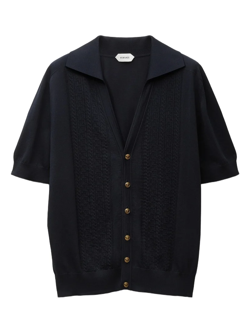 Versace Silk-Cotton Knit Polo