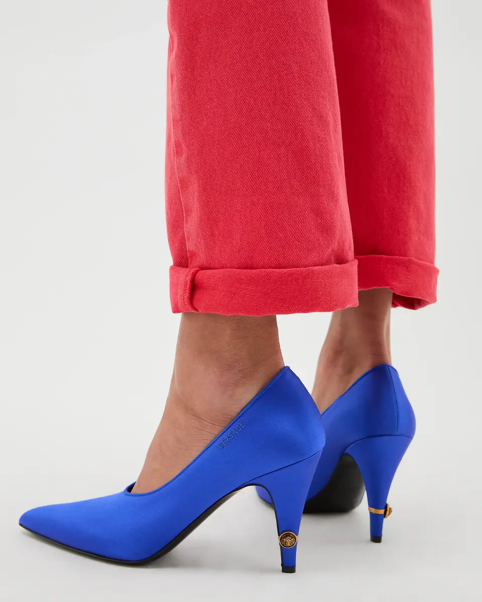Versace Gianni Satin Pumps 90 mm | Thumbnail 2 Versace Gianni Satin Pumps 90 mm | Thumbnail 2