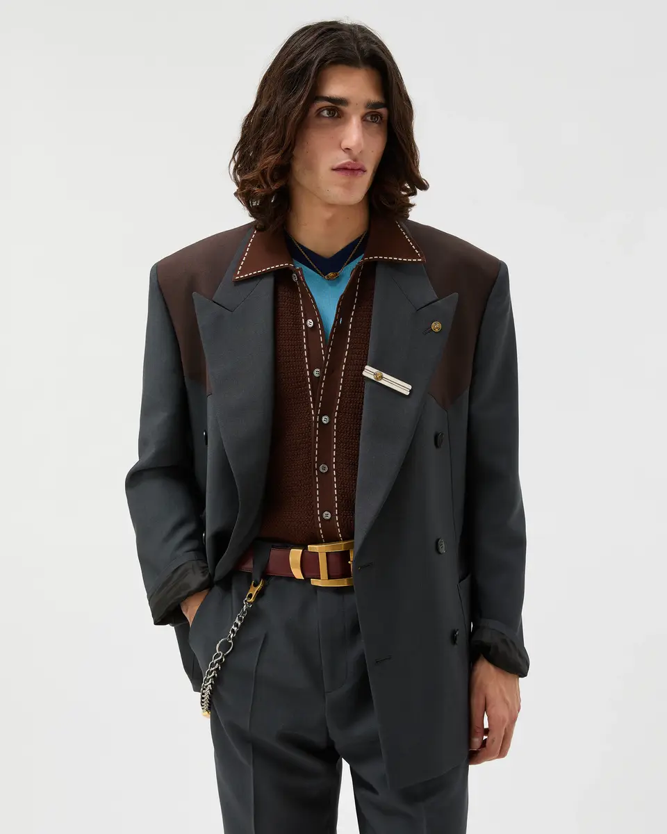 Versace Wool-Mohair Boxy Blazer | Thumbnail 2