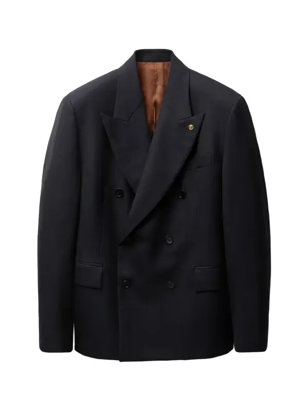 Versace Pinstripe Wool Boxy Blazer