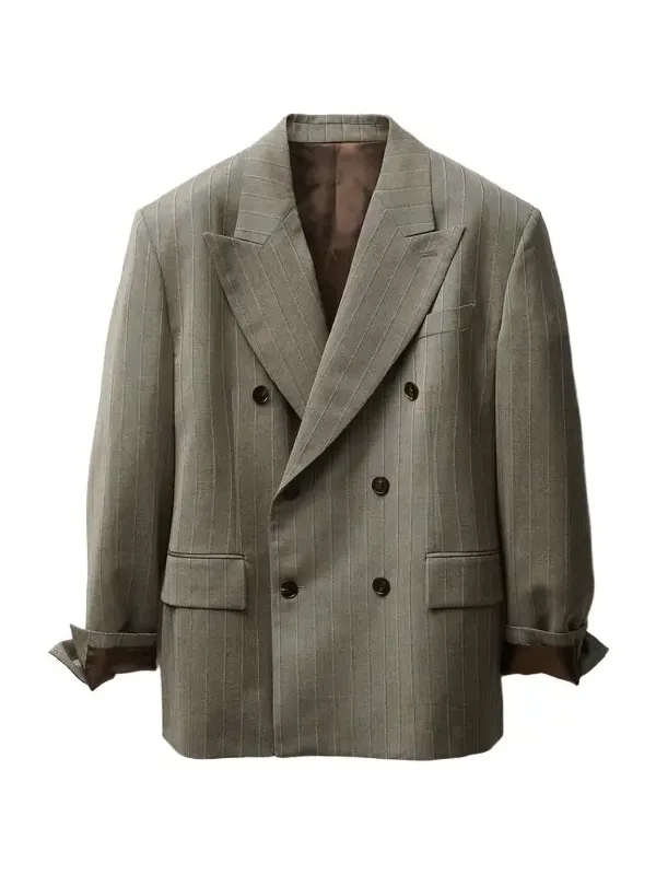 Versace Pinstripe Wool Boxy Blazer
