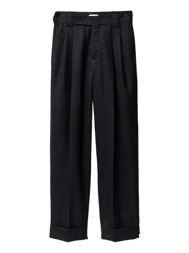 Versace Pinstripe Wool Twill Oversized Pants