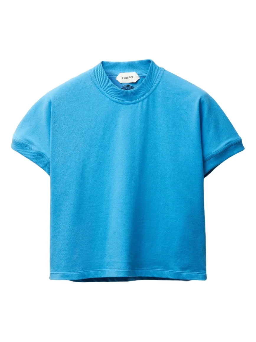 Versace Embroidered Stretch Cotton-Jersey T-Shirt