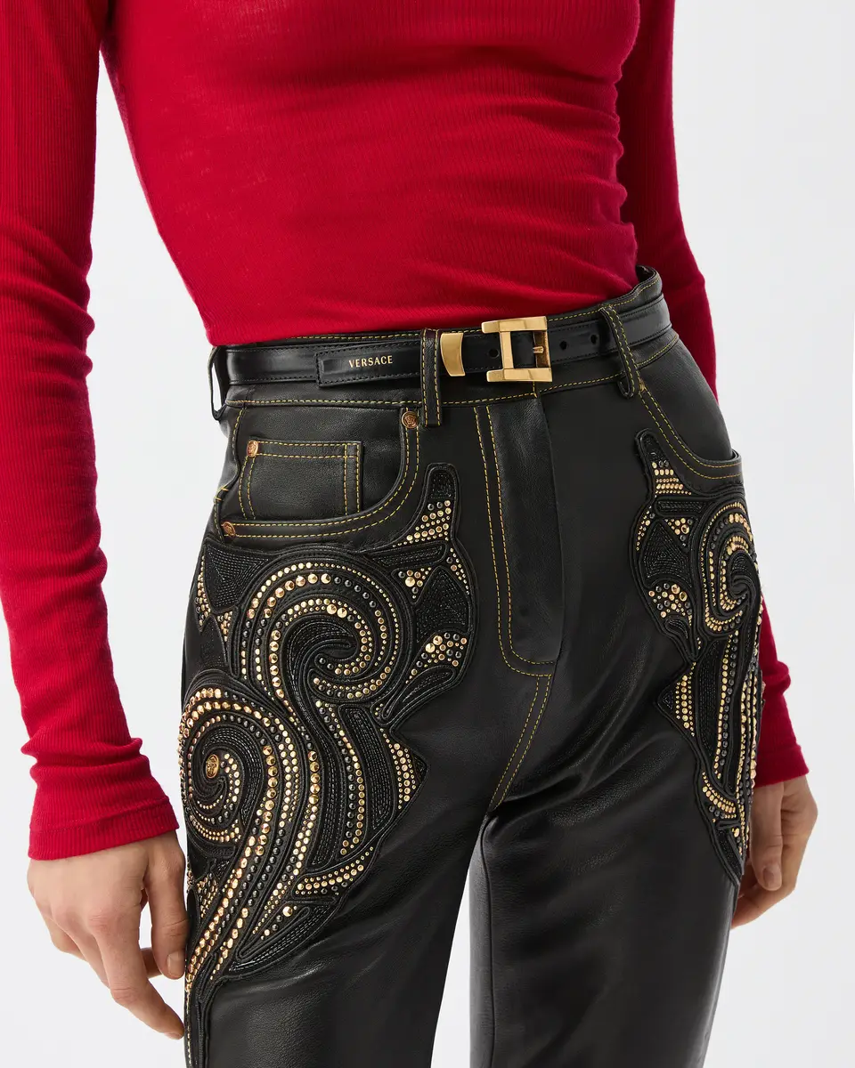 Versace Leather Belt 2 cm | Thumbnail 2