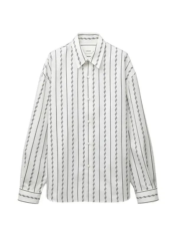 Versace Jacquard Cotton-Silk Loose Shirt