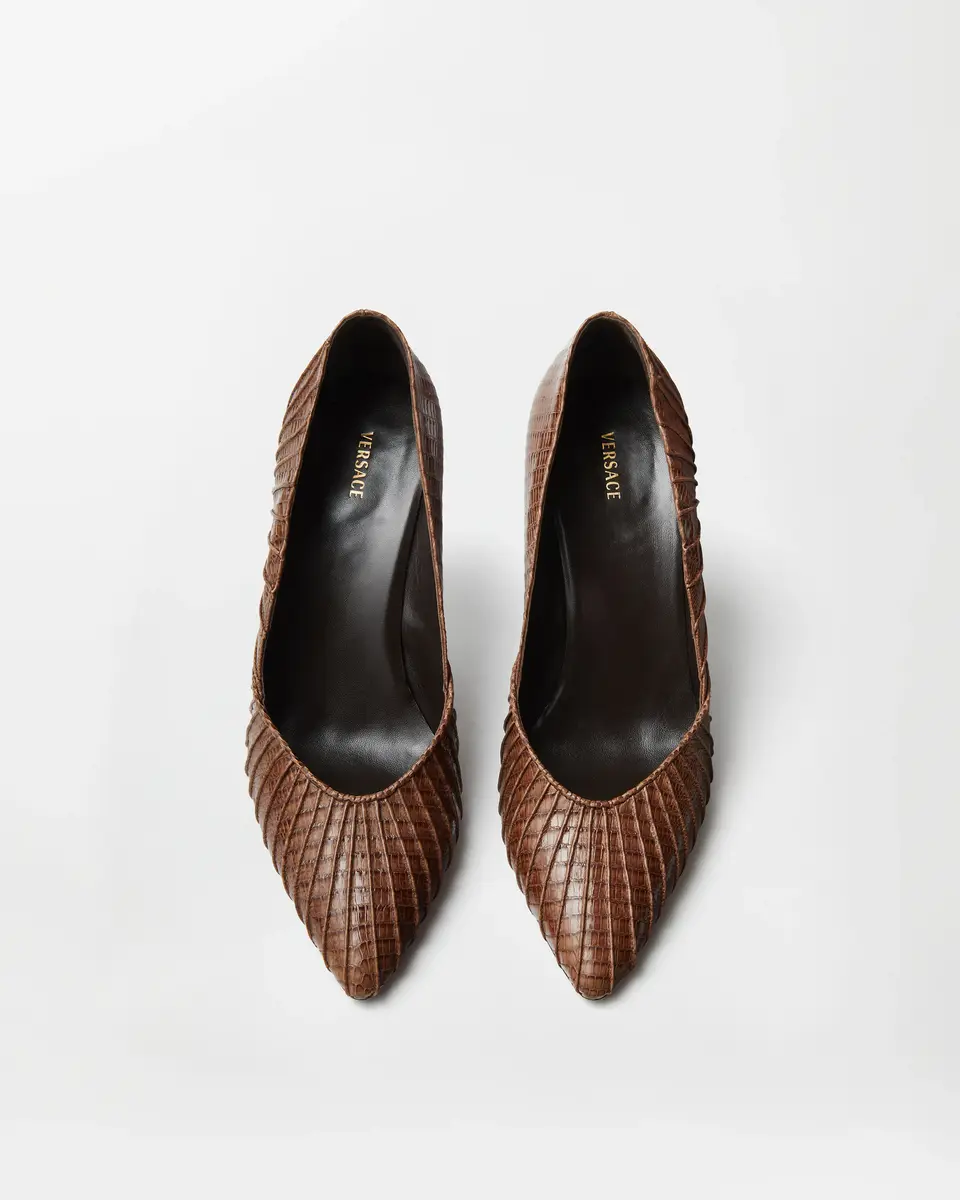 Versace Gianni Leather Pumps 90 mm | Thumbnail 2 Versace Gianni Leather Pumps 90 mm | Thumbnail 2