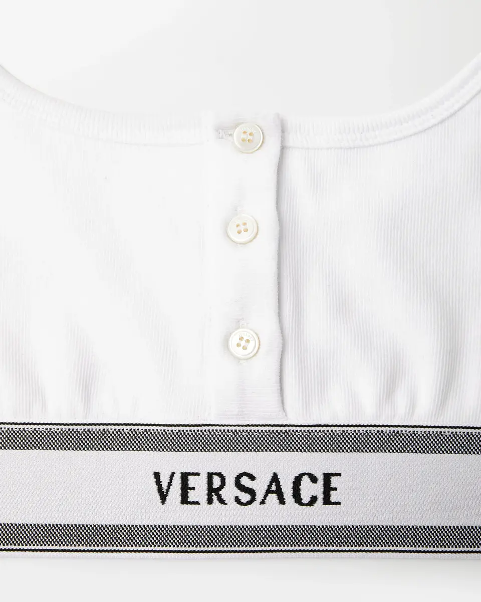 Versace Ribbed Cotton-Jersey Bralette | Thumbnail 2 Versace Ribbed Cotton-Jersey Bralette | Thumbnail 2