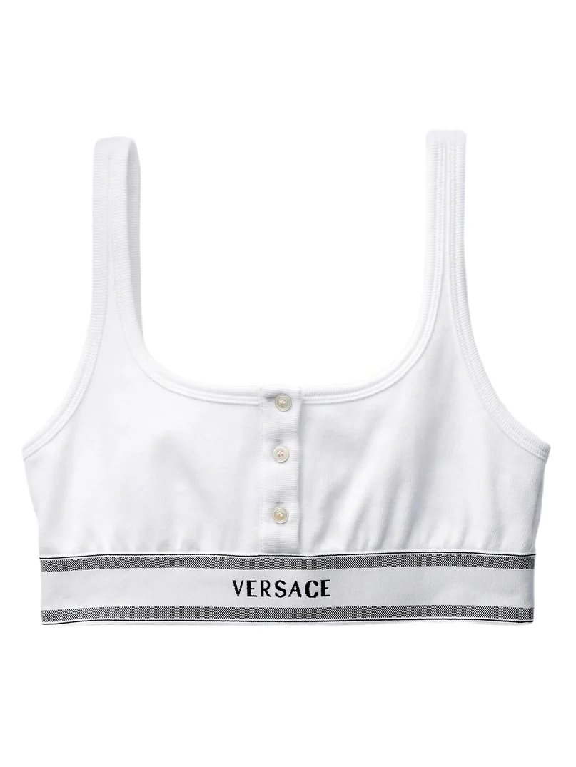 Versace Ribbed Cotton-Jersey Bralette
