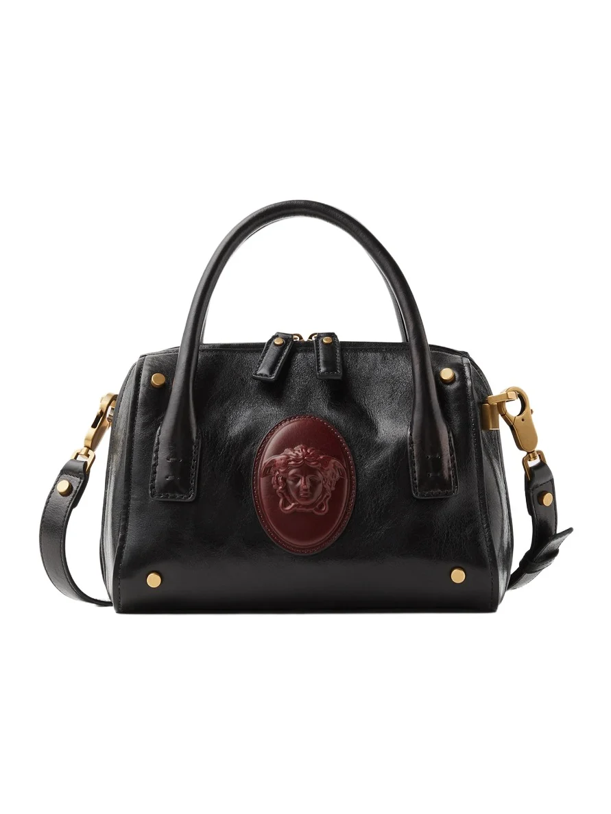 Versace Roomy Small Leather Boston Bag