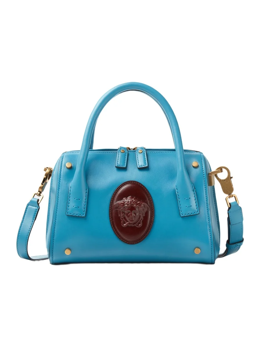 Versace Roomy Small Leather Boston Bag