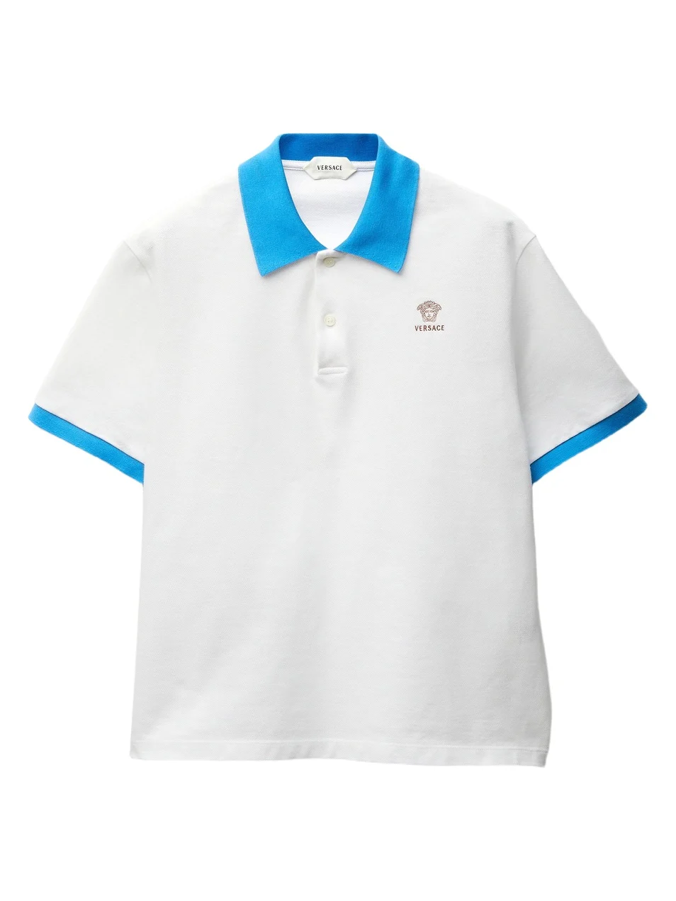 Versace Embroidered Cotton Piqué Polo