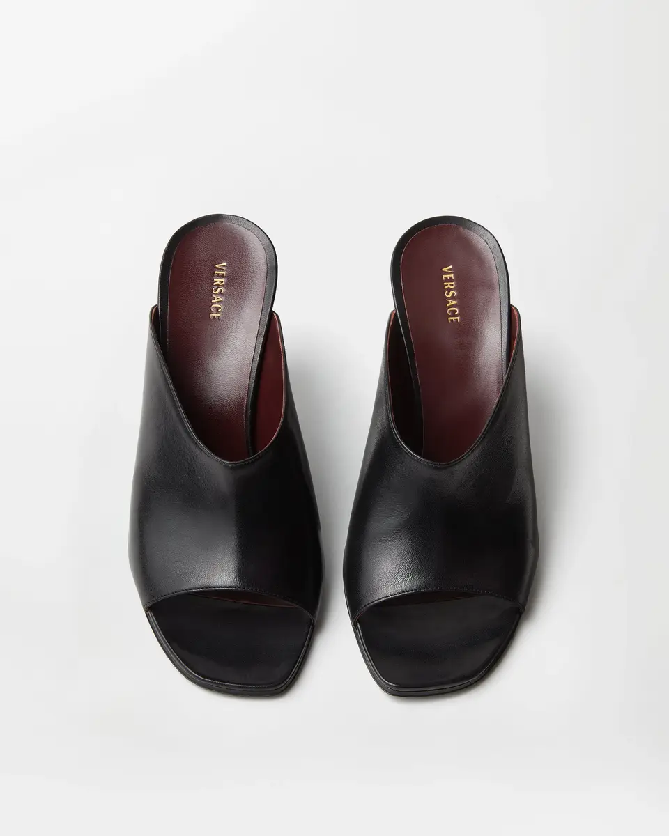 Versace Giulietta Leather Mules 80 mm | Thumbnail 2 Versace Giulietta Leather Mules 80 mm | Thumbnail 2