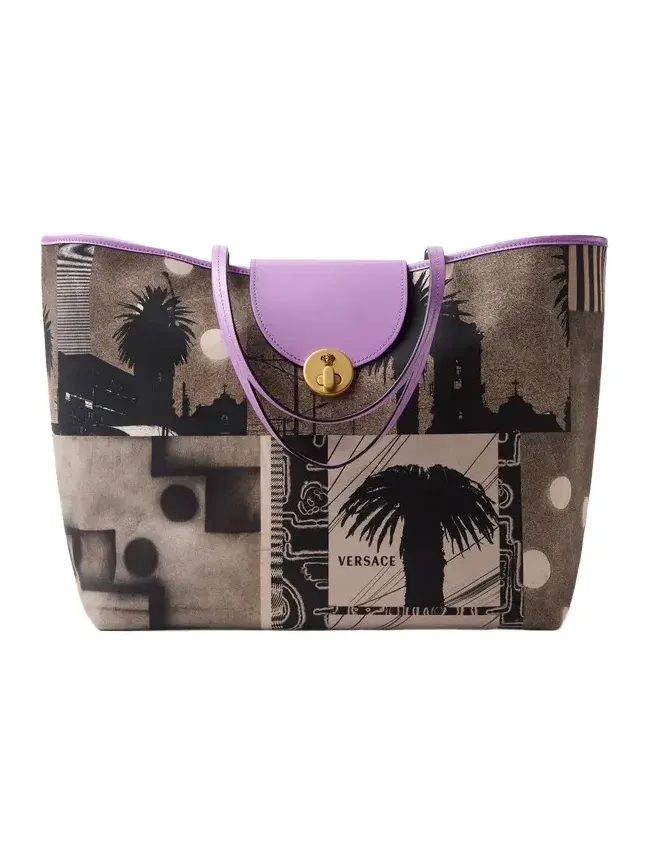 Versace Vivian Printed Large Canvas Tote