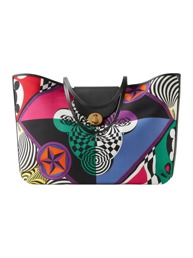 Versace Vivian Printed Large Canvas Tote
