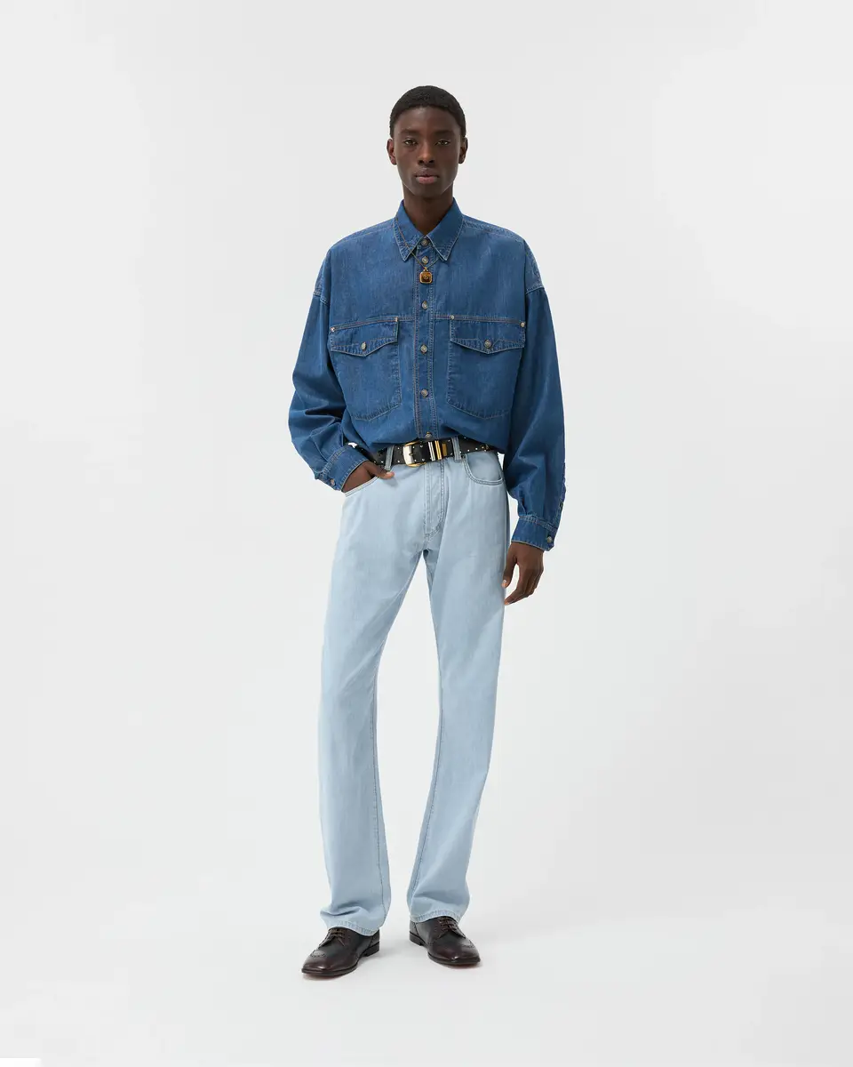 Versace Straight Chambray Jeans | Thumbnail 2 Versace Straight Chambray Jeans | Thumbnail 2