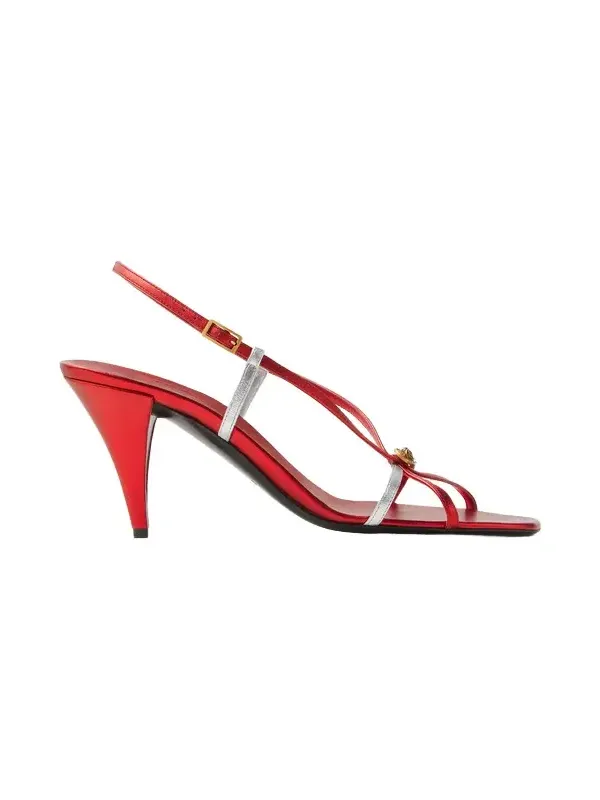 Valentina Metallic Sandals 80 mm