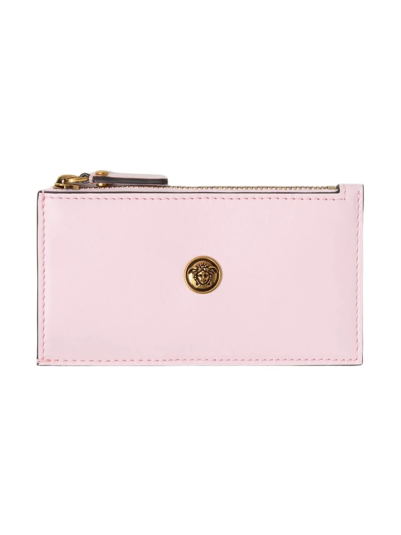 Versace Emblème Leather Zip Card Holder