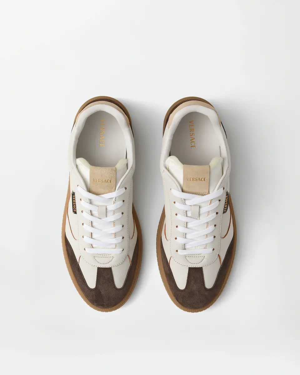 Versace Greca Court Nappa & Suede Sneakers | Thumbnail 2