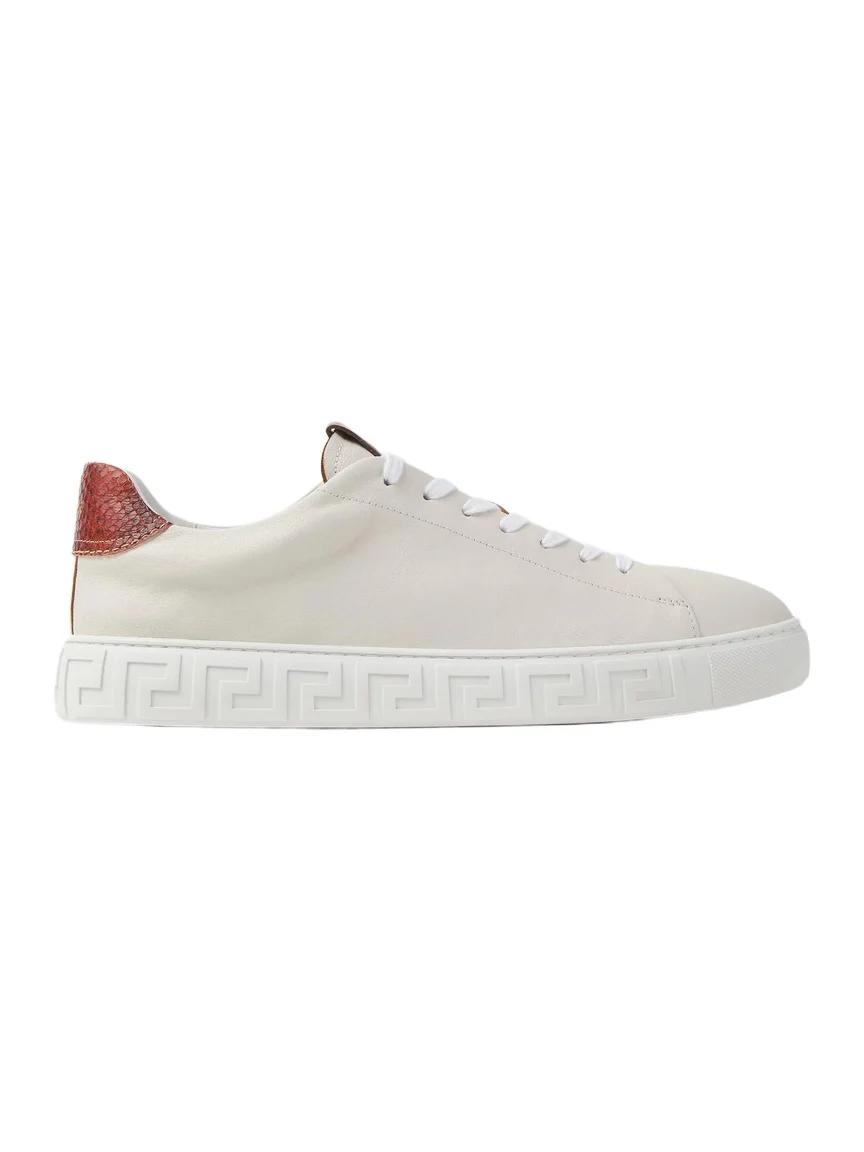 Greca Leather Sneakers