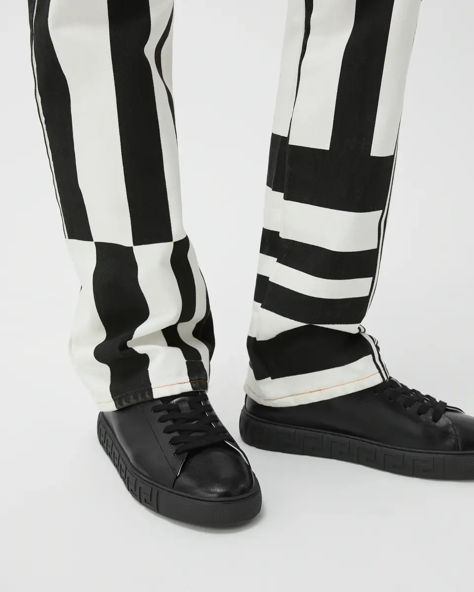 Versace Greca Leather Sneakers | Thumbnail 2 Versace Greca Leather Sneakers | Thumbnail 2