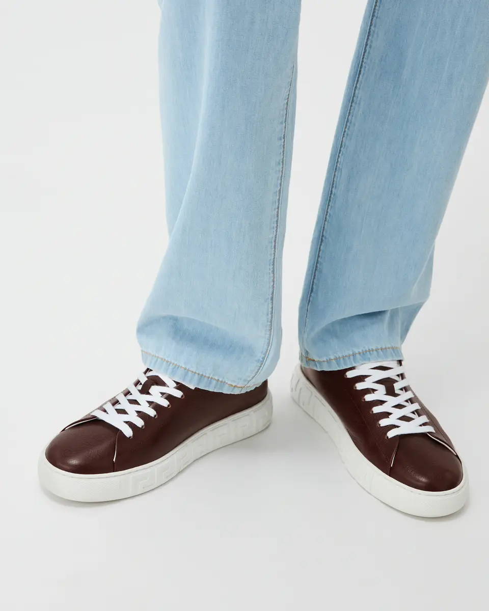 Versace Greca Leather Sneakers | Thumbnail 2 Versace Greca Leather Sneakers | Thumbnail 2