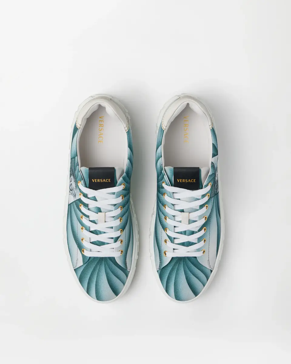 Versace Greca Printed Canvas Sneakers | Thumbnail 2