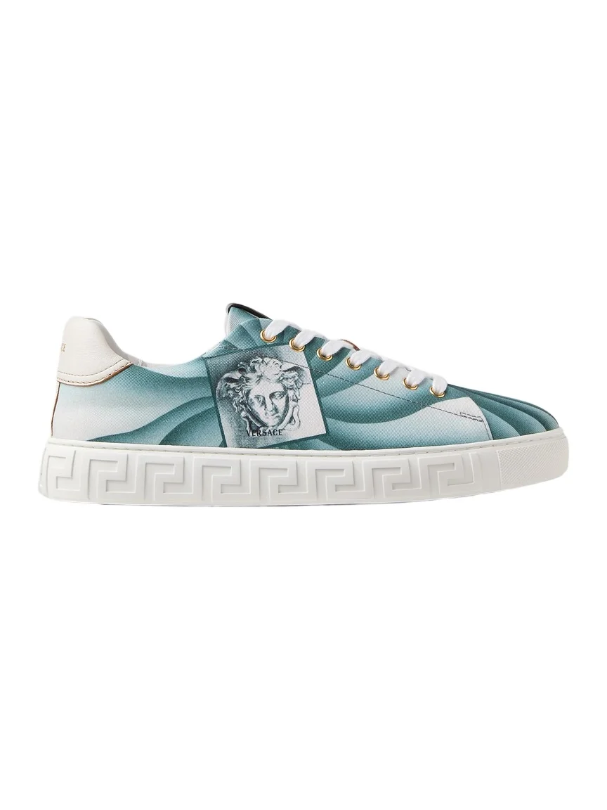 Versace Greca Printed Canvas Sneakers
