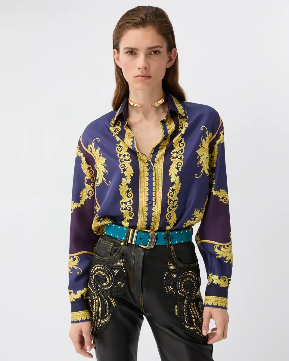 Versace Printed Silk Twill Shirt | Thumbnail 2 Versace Printed Silk Twill Shirt | Thumbnail 2