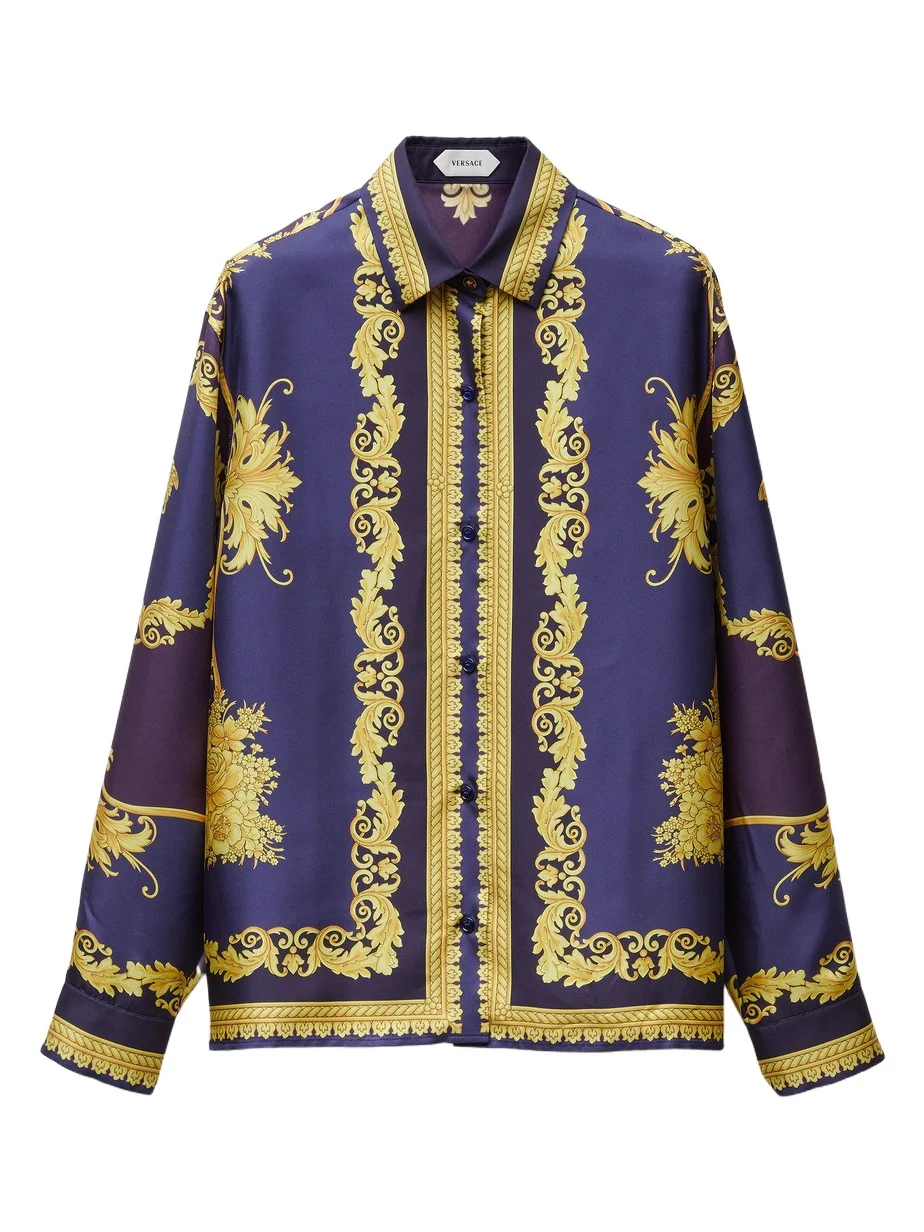 Versace Printed Silk Twill Shirt