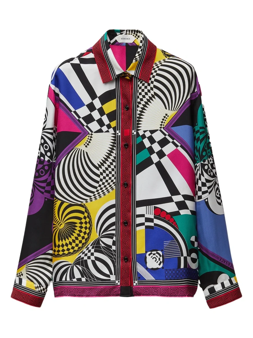 Versace Printed Silk Twill Shirt