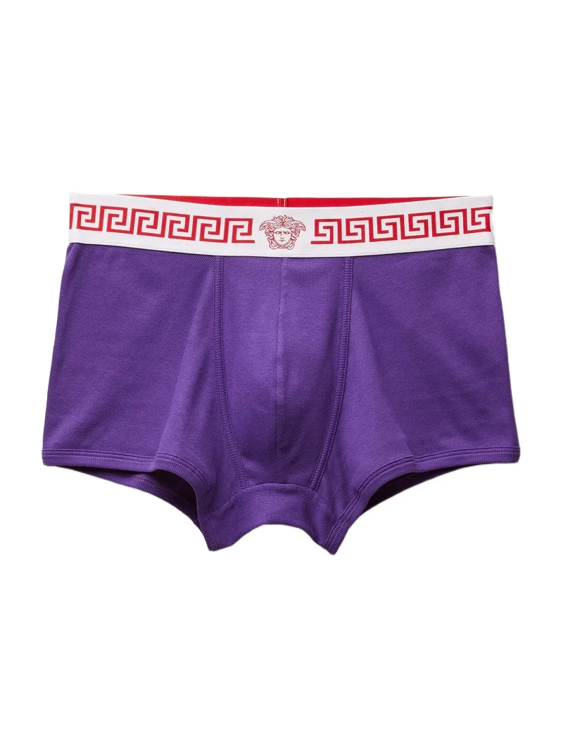 Versace Ribbed Cotton-Jersey Trunks