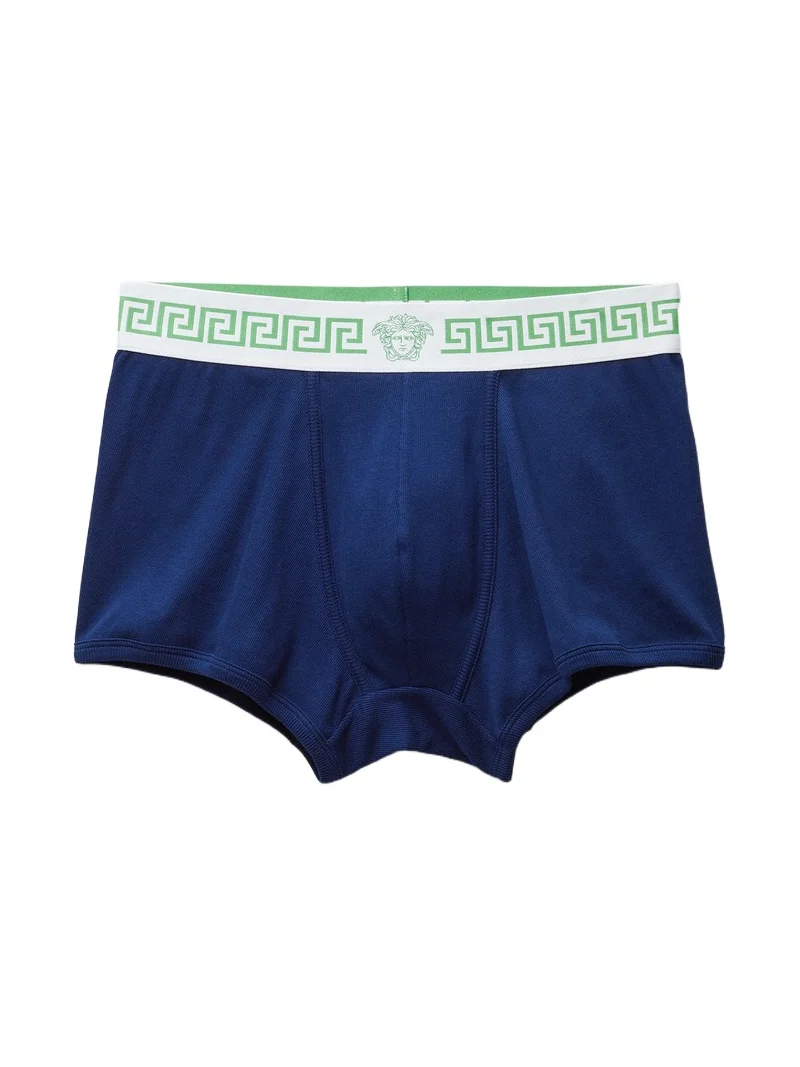 Versace Ribbed Cotton-Jersey Trunks